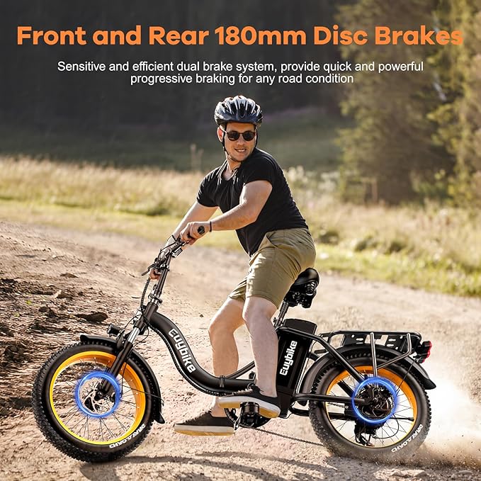 Foldable Electric Bike for Adults, Peak 1000W Brushless Motor 30MPH 70Miles City Commuter Ebike, 48V 20AH Lithium Battery, 20" Fat Tire 7-Speed E-Bicycle with Front Suspension Colourful LCD Display-StrideForce Fitness