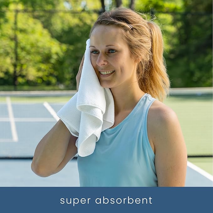 S&T INC. Microfiber Gym Towels, Yoga Towel for Home and Gym Bag, 16 Inch x 27 Inch, 6 Pack-StrideForce Fitness