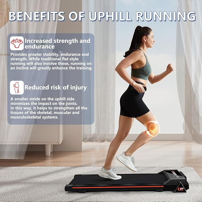 GOYOUTH 2 in 1 Under Desk Electric Treadmill Motorized Exercise Machine with Wireless Speaker, Remote Control and LED Display, Walking Jogging Machine for Home/Office Use-StrideForce Fitness