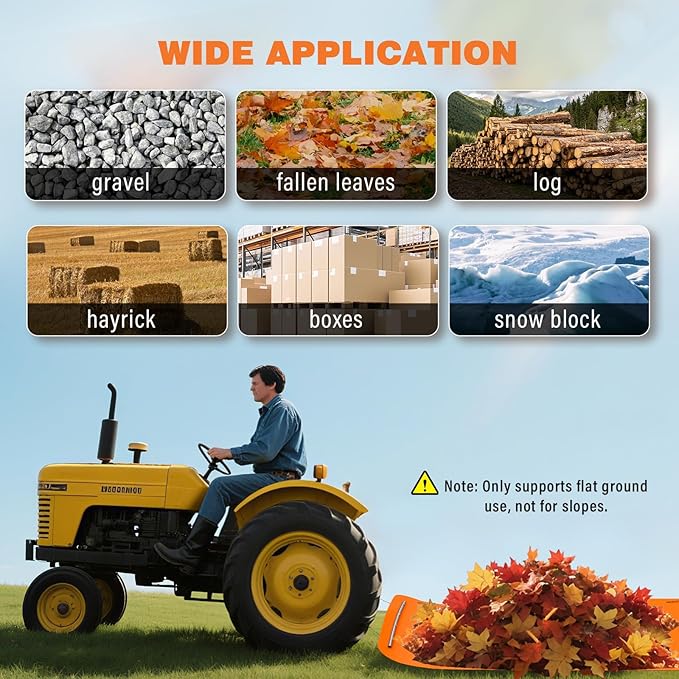 Yard Drag Sled - 48x110” Large Yard Glider Heavy-Duty Multipurpose Drag Mat Home Easy Use for Carrying Stone, Leaves, Log, Boxes-StrideForce Fitness