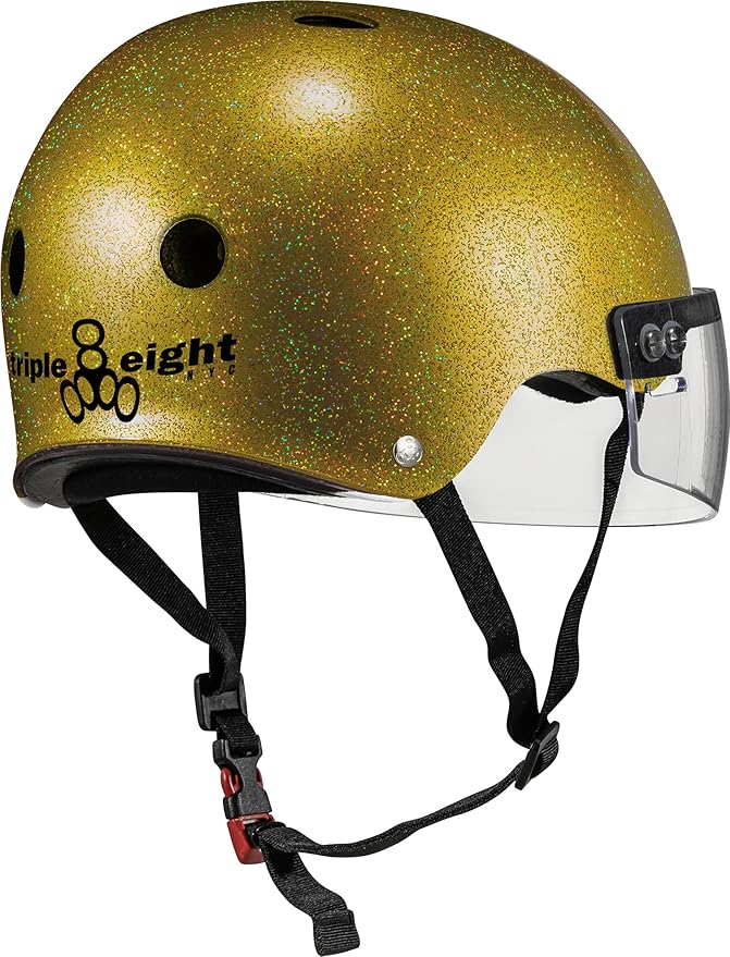 Triple Eight The Certified Sweatsaver Helmet with Visor for Roller Derby, Skateboarding and BMX-StrideForce Fitness