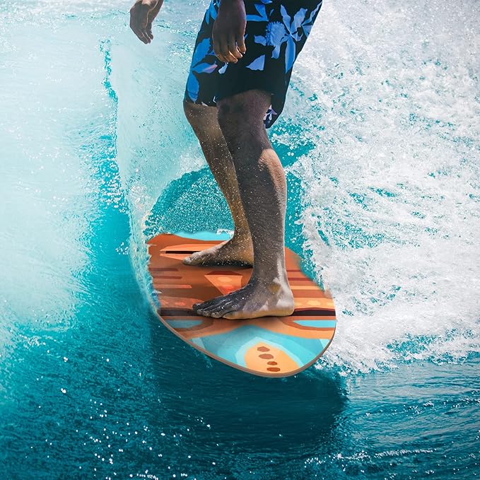 seething 35 Inch Skimboard with High Gloss Coat Wood Skim Board for Beginners,Kids, Teenagers, Adults and All Skimming-StrideForce Fitness