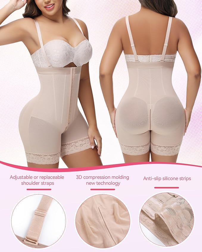 SHAPSHE Faja Colombianas Moldeadoras Body Shaper Strapless Shapewear Stage High Compression Garment Butt Lifter Tummy Control-StrideForce Fitness
