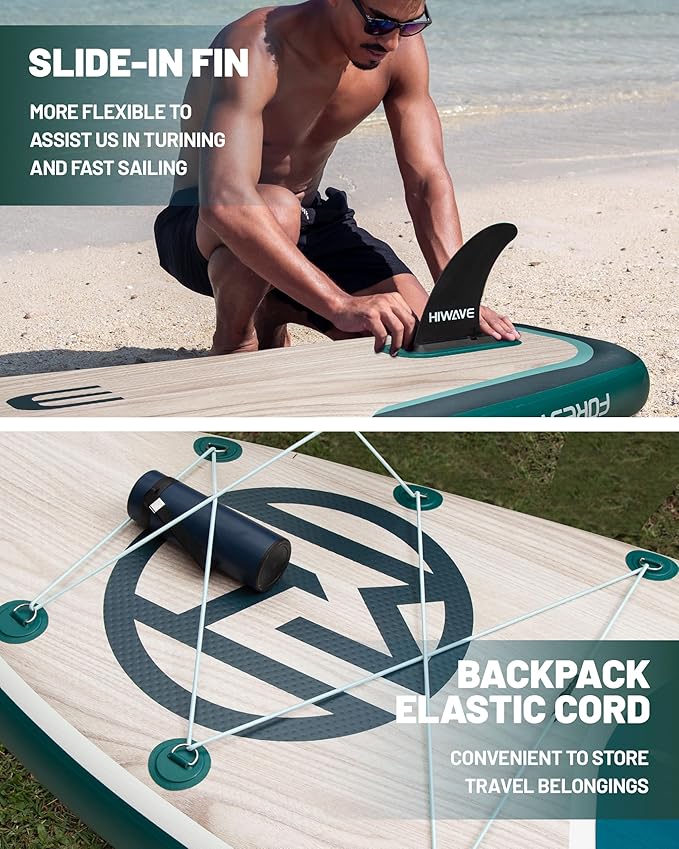 Inflatable Paddle Board 11 '* 34 "* 6" Extra Wide Sup Board, 420lb Capacity Paddle Board for Adults, Suitable for Sea and Lakes, 2+1Family Board-StrideForce Fitness