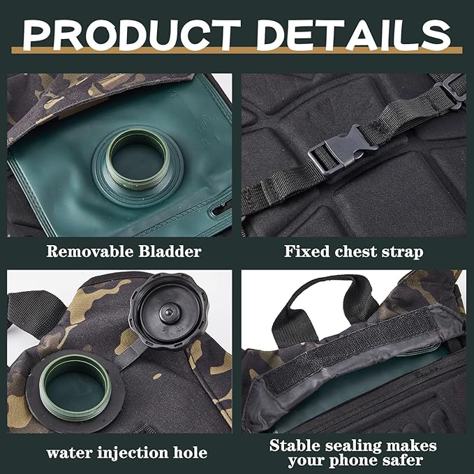 4 Pack Tactical Hydration Backpack with 3L Water Bladder Military Daypack Water Backpack Lightweight Hydration Back Pack for Running Cycling Climbing Hiking for Men Women-StrideForce Fitness