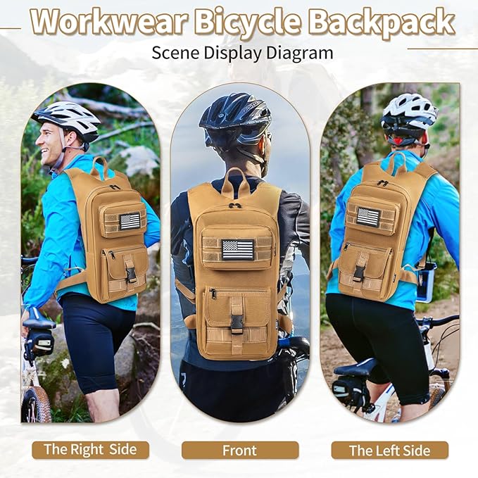 Hydration Backpack, Tactical Molle Water with 2L TPU Water Bladder, for Men Women Lightweight Water Backpack, Hydration Pack for Hiking, Biking, Climbing and Hunting-StrideForce Fitness