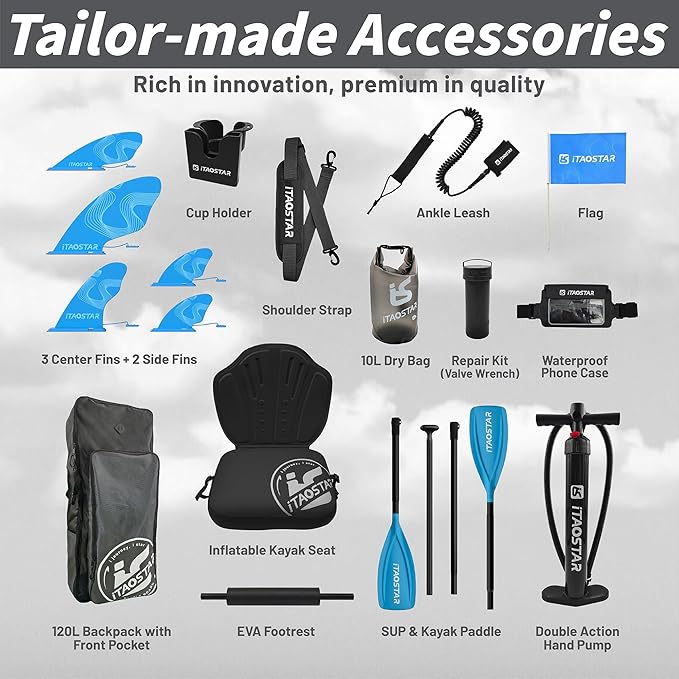 Lead 11‘ x 33" / 12’×35" Inflatable Stand Up Paddle Board - Premium SUP Board Kit - Ultra Stable Paddleboard for Adults & Youth - All Skill Levels - for Lakes, Oceans-StrideForce Fitness