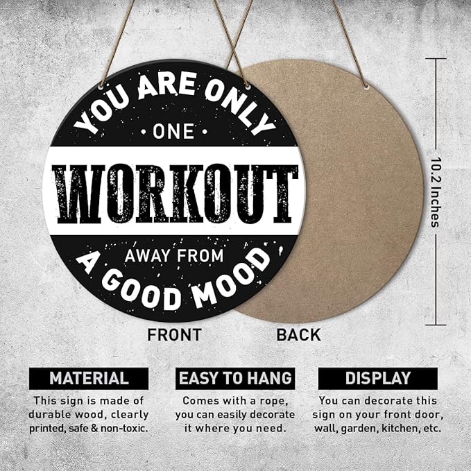 Gym Sign Decor, Home Gym Sign, Workout Room Fitness Room Decor Gym Sign Decoration, Gym Gift for Trainer Exercise Lover, Your Are Only One Workout-StrideForce Fitness