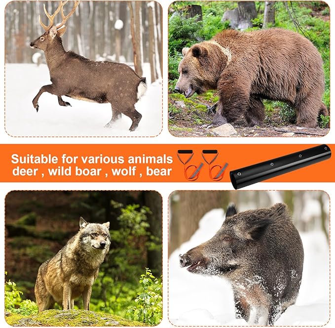 2 Pcs Deer Drag Sleds Deer Sled Game Hauler with 2 Pcs Heavy Duty Drag Strap for Duck Hunting Ice Fishing Accessories Rope Pulling Harness for Hunting Gift-StrideForce Fitness