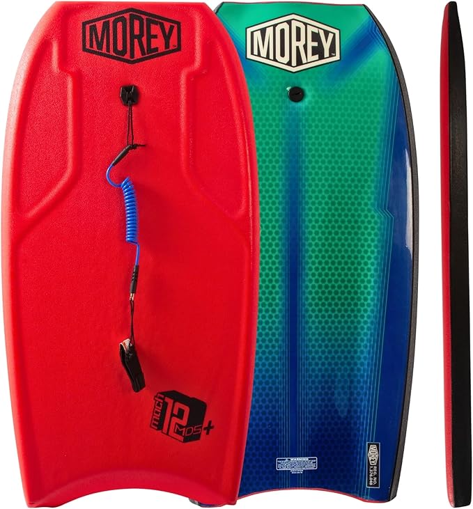 MOREY® Mach 12 MDS, 42.5" Bodyboard. Dynamic Speed Body Boards for Beach, for All Skill Levels, Embedded Fiberglass Stringer, with Coil Leash. Re-Engineered 2025 Model-StrideForce Fitness