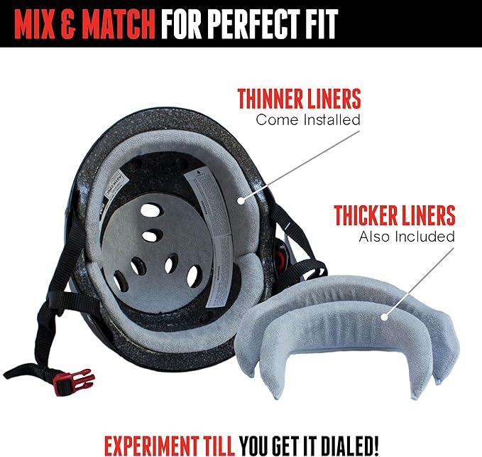 Triple Eight Certified Sweatsaver Helmet for Skateboarding, BMX, Roller Derby, Roller Skating, Inline Skating, Scooter and Bike-StrideForce Fitness