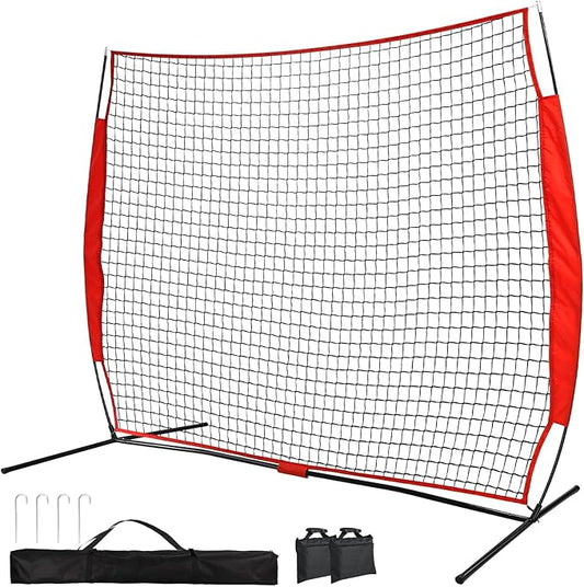 7x7/16x10/20x10ft Ball Backstop Net,Fix Ball Stop Net by 4 Spike&2 Sandbag,Sports Net Barrier with Handbag,Lacrosse Net Backstop for Softball,Basketball,Hockey Train,Baseball Net Barrier for Backyard-StrideForce Fitness