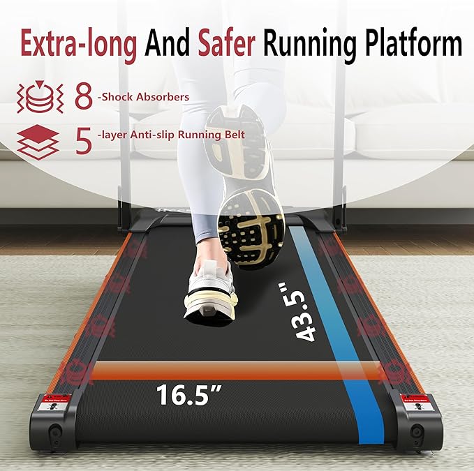 Foldable Treadmill with Incline Treadmill with Home Removable Desk Workstation 3.0 HP 3 in 1 Folding Small Compact Walking Treadmills 300 Lbs Capacity for Home Office-StrideForce Fitness