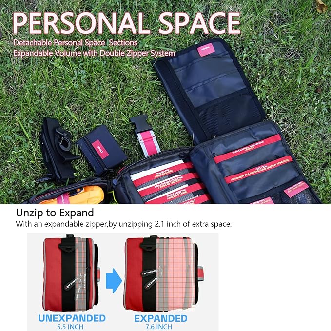 Advanced Comprehensive First Aid Kit with Well Organized Labelled Compartments Removable MOLLE System First Aid Trauma Kits for Car, Home,Camping, Office and etc.-401 Piece-StrideForce Fitness