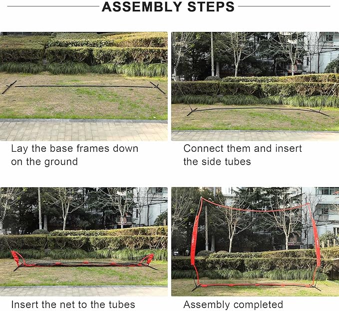 ZELUS Collapsible Barricade Backstop Net 12x9 ft, Net for Lacrosse, Baseball, Basketball, Soccer, Field Hockey and Softball Practice Barrier, Portable Hitting Net for Backyard, Park, with Carry Bag-StrideForce Fitness