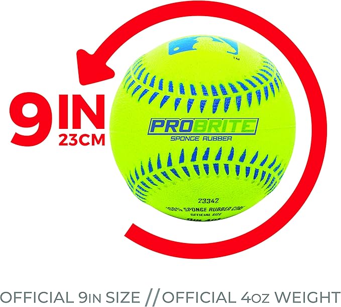 Franklin Sports - Pro Brite - Neon Rubber Teeball - MLB - Youth Tball - Baseball + Softball - Indoor & Outdoor Use-StrideForce Fitness