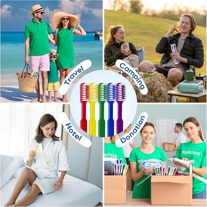 Navona 50 PCS Prepasted Disposable Toothbrushes with Toothpaste, Premium Bulk Toothbrushes Individually Wrapped, Single Use Bulk Toothbrush for Travel, Guests, Hotel, Camping