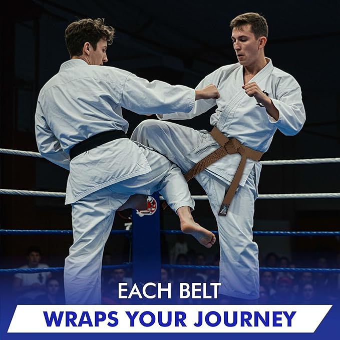 BJJ Belt for Men & Women Brazilian Jiu Jitsu Belt with Ranking Stripes Sleeve Bar Kids Jiu Jitsu Gi Belt-StrideForce Fitness