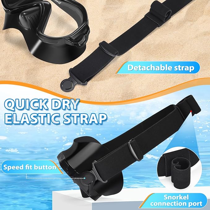 Supertrip Adult Swim Goggles Swimming Goggles with Nose Cover Elastic Fabric Strap Tempered Glass Snorkeling Gear for Adults-StrideForce Fitness