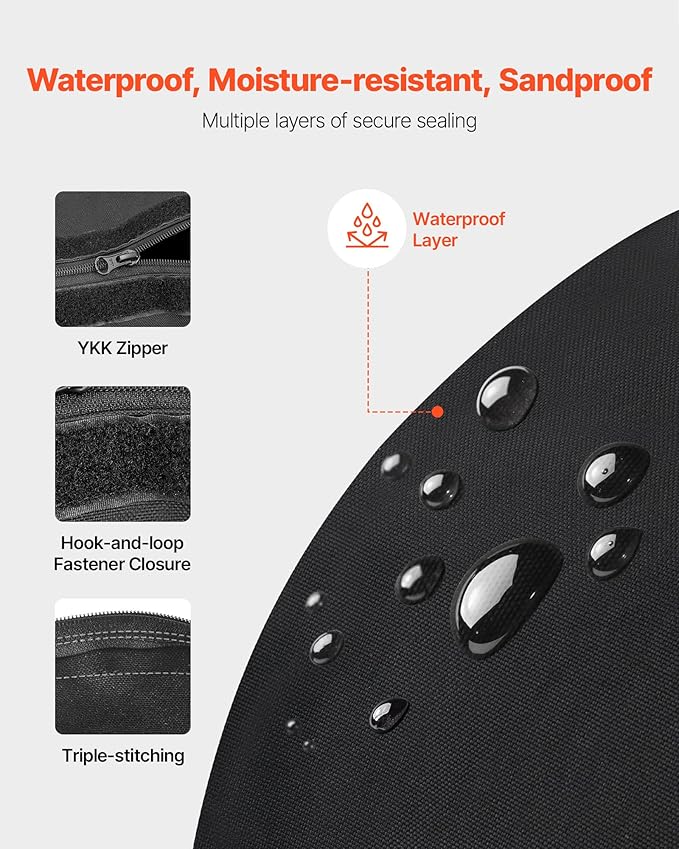 VEVOR Workout Sandbag, Heavy Duty Workout Power Bags with Handles, 100 lbs/45 kg Slam Bag for Fitness Strength Weight Training Cross-Training, Home Gym Exercise, Black (Unfilled)-StrideForce Fitness