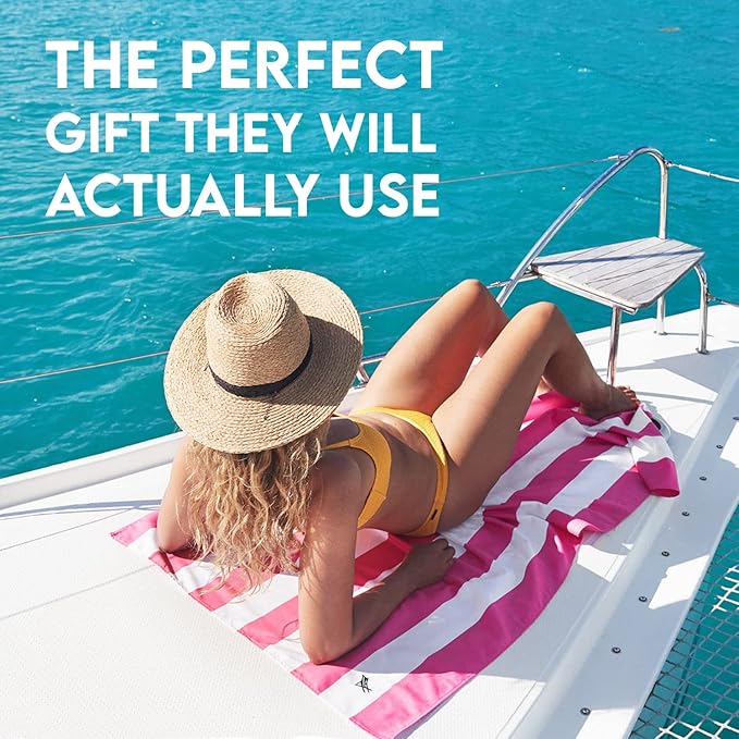 Dock & Bay Beach Towel - Quick Dry, Sand Free - Compact, Lightweight - 100% Recycled - Includes Bag - Cabana - Phi Phi Pink - Extra Large (200x90cm, 78x35)-StrideForce Fitness