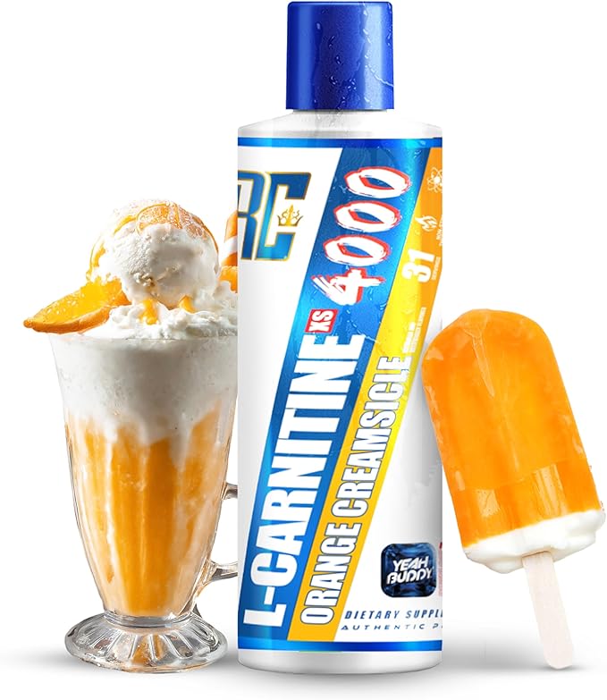 Ronnie Coleman Signature Series L Carnitine XS 4000 Liquid, Stimulant Free, Sugar Free, Zero Carbs, Lean Muscle Strength Support for Men & Women, 16 Oz (16 oz, Orange Creamsicle (4000))-StrideForce Fitness