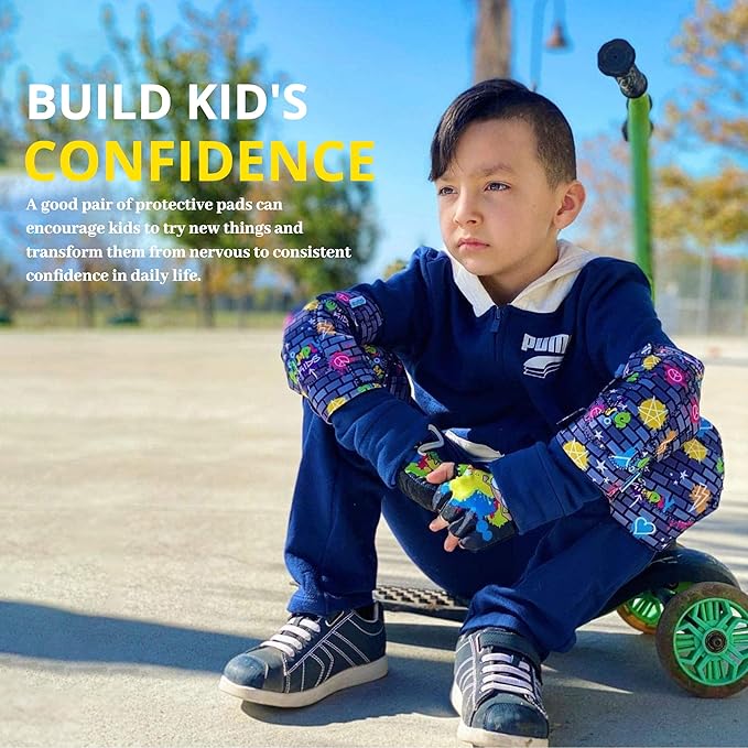 Soft-Style Kids Knee and Elbow Pads with Bike Gloves, Flexible Impact-Resistant Gear for Ages 2-11, Designed for Balance Bikes, Roller-Skating, and Skateboarding-StrideForce Fitness