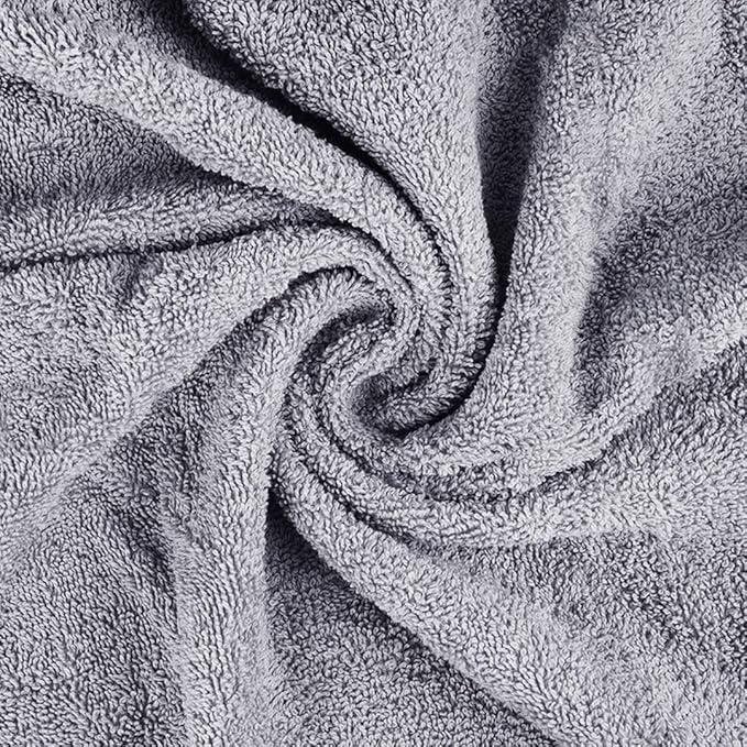 CASA COPENHAGEN, Solitaire, 600 GSM, 27x55 Inches Large Bath Towels, Set of 4 Towels, Super Soft and Absorbent, Egyptian Cotton Towels for Bathroom & Shower - Grey Violet-StrideForce Fitness