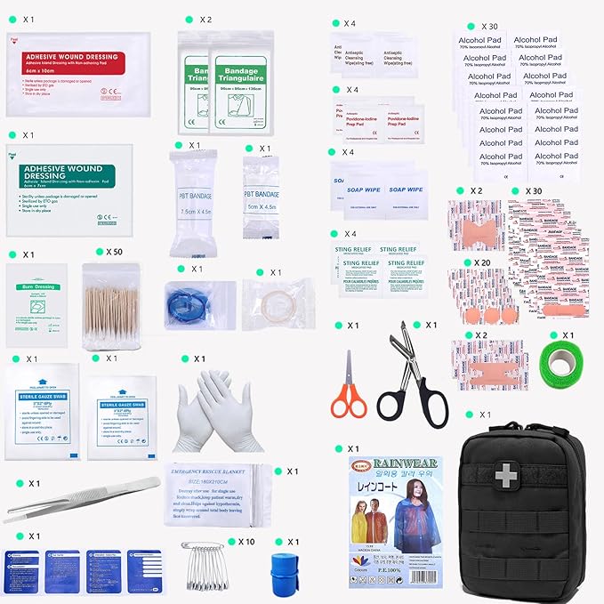 EMT Pouch MOLLE Ifak Pouch Tactical MOLLE Medical First Aid Kit Utility Pouch Carlebben (with Medical Supplies)-StrideForce Fitness