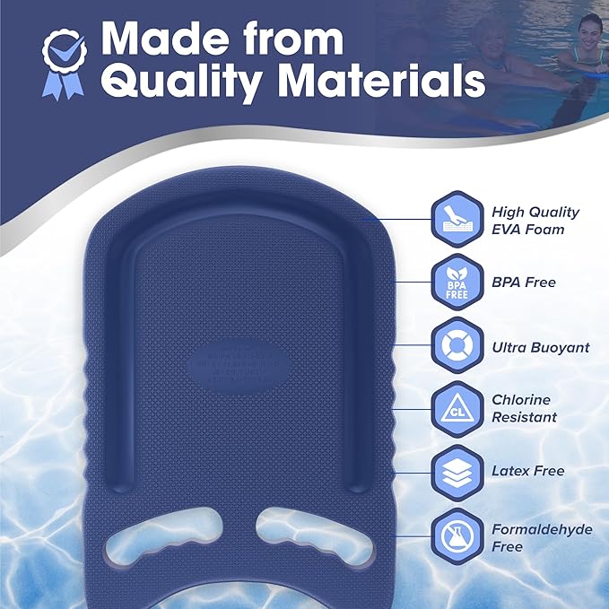 Kickboard Adult & Youth Swim Buoy Aid Leg Kick Exercise Training Float for Swimming Pool or Open Water Foam Equipment | High Buoyancy | Non-Slip | EVA Material & BPA Free-StrideForce Fitness