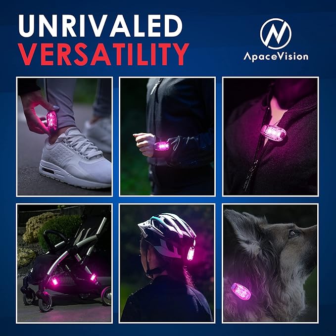 LED Safety Light (2 Pack) - Clip On Strobe/Running Lights for Runners, Dog, Bike, Walking, Boat, Kayak, Stroller and More - High Visibility Accessories for Your Reflective Gear, Bicycle-StrideForce Fitness