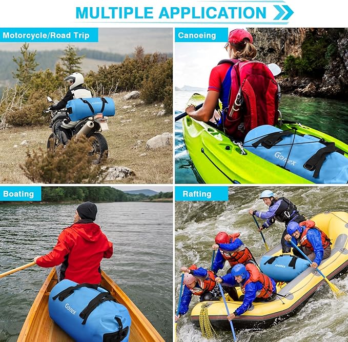 Gonex 40L 60L 80L Extra Large Waterproof Duffle Travel Dry Duffel Bag Heavy Duty Bag with Durable Straps & Handles for Kayaking Paddleboarding Boating Rafting Fishing-StrideForce Fitness