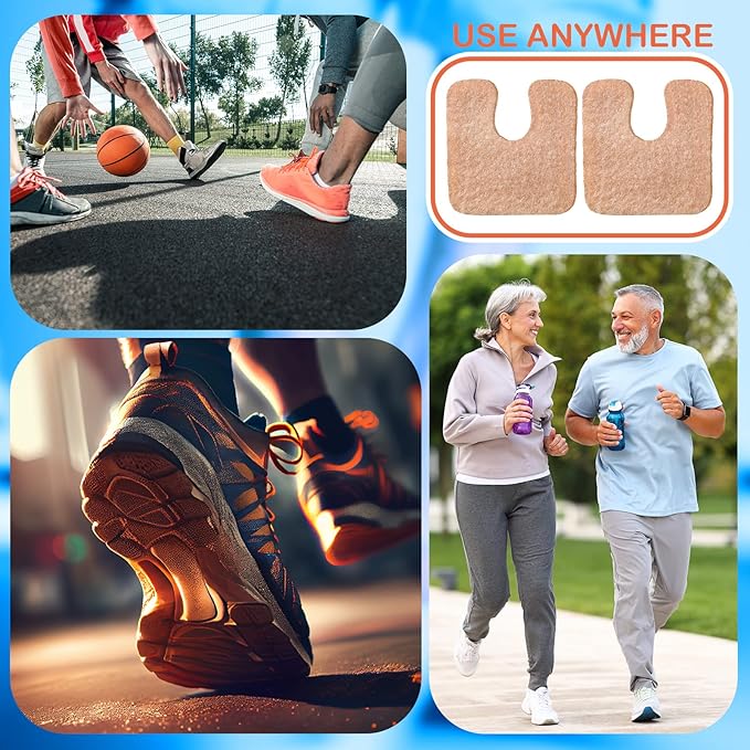 Boao 120 Pcs Callus Pads 1/4" Thick U Shaped Metatarsal Corn Pads Felt Callus Cushions Adhesive Corn Protectors for Men Women Feet Toes Pain Relief Blister Prevention-StrideForce Fitness