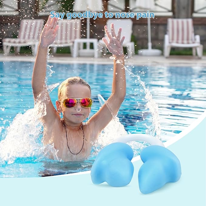 Nose Plugs for Swimming for Kids(Age 4-7),Painless Nose Clip for Swimming, Ensure Comfort and Safety in The Water-StrideForce Fitness