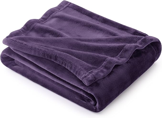 Bedsure Fleece Blanket Twin Size Purple - 300GSM Lightweight Plush Fuzzy Cozy Soft Warm Blanket for Bed, Sofa, Couch, Travel, Camping, 60x80 inches-StrideForce Fitness