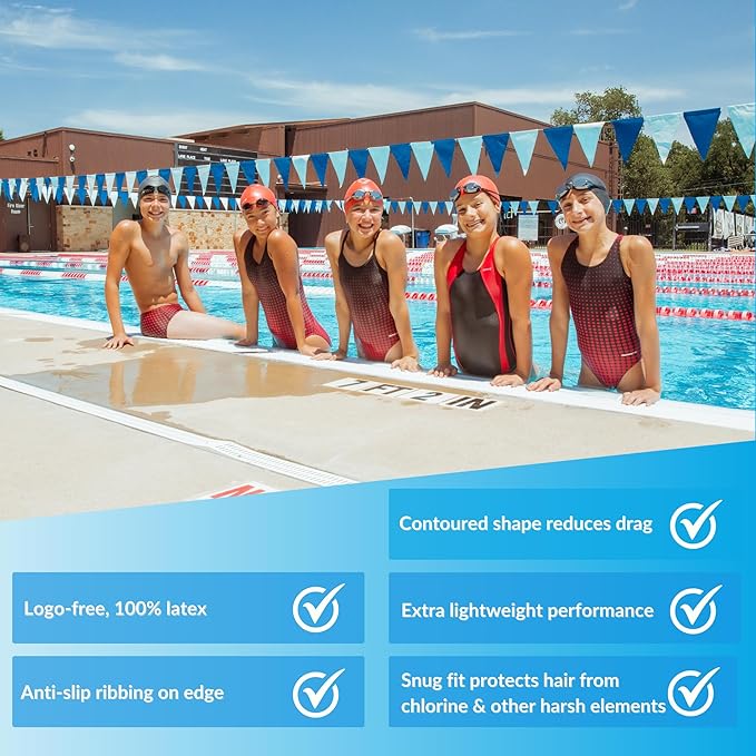 Sporti Silicone Swim Cap for Kids, Unisex Youth Swimming Cap, Protection Bathing Caps for Your Children, Aged 2-10-StrideForce Fitness