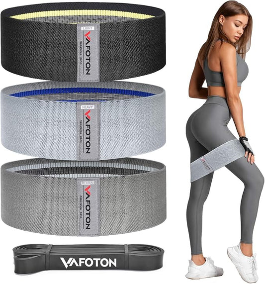Booty Exercise Strap,Resistance Band Set for Women and Men,Home Gym Accessories,Non Slip Elastic Fabric Loop Equipment for Legs/Butt Training,Set of 4