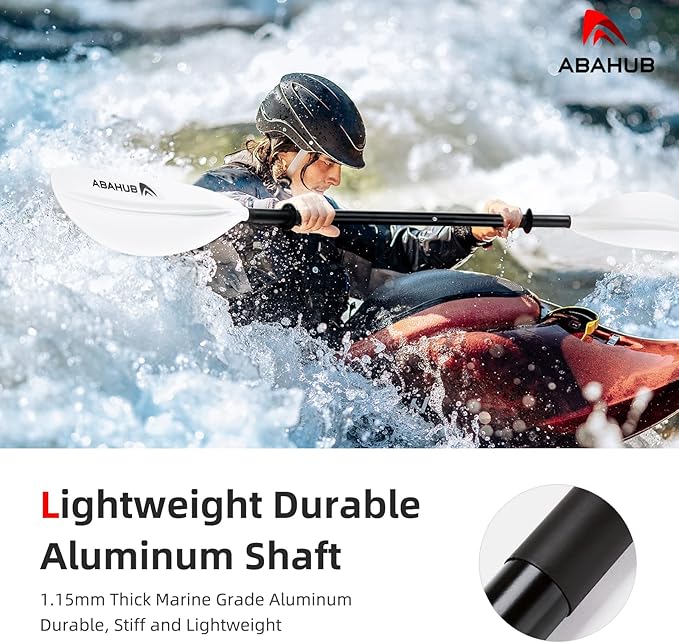 Abahub Kayak Paddle, 90.5 Inches Kayaking Oars for Boating, Canoeing with Free Paddle Leash, Aluminum Alloy Shaft Black/Blue/Green/Orange/Yellow Plastic Blades-StrideForce Fitness