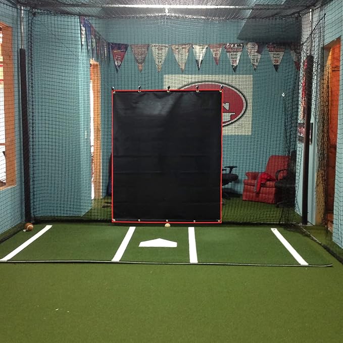 Baseball Batting Cage Backstop with Strike Zone Target - Heavy Duty 4x6/6x8FT PVC Backstop Net for Pitching Practice Backyard Training-StrideForce Fitness