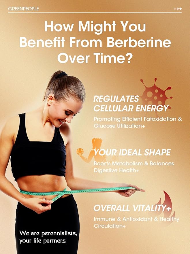 Liposomal Berberine HCL1300mg - Berberine Supplement with Ceylon Cinnamon Activates GLP-1 & AMPK - High Absorption Formula Healthy Weight Support – Non-GMO/Vegan – 60-Day-StrideForce Fitness