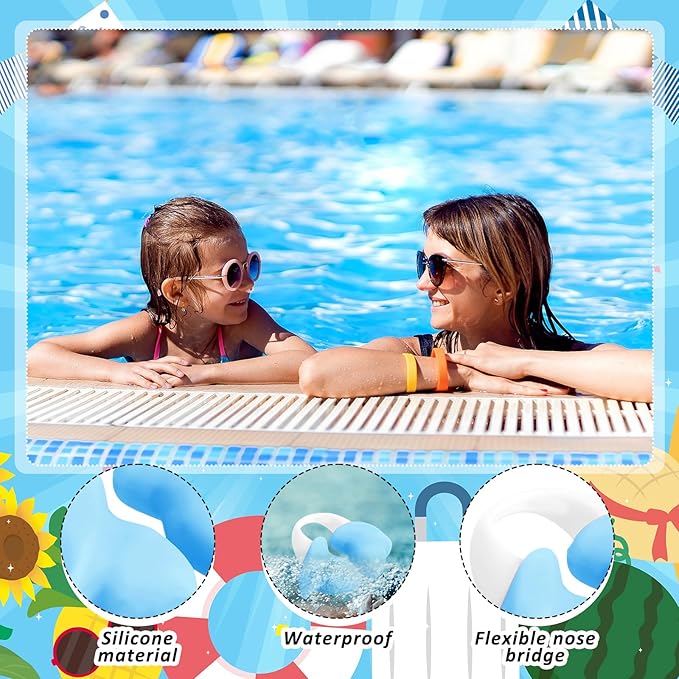 Soulchen 2 Pcs Swimming Nose Plugs Silicone Waterproof Painless Swim Nose Clip with Storage Box for Adults Kids Men Women Beginners-StrideForce Fitness