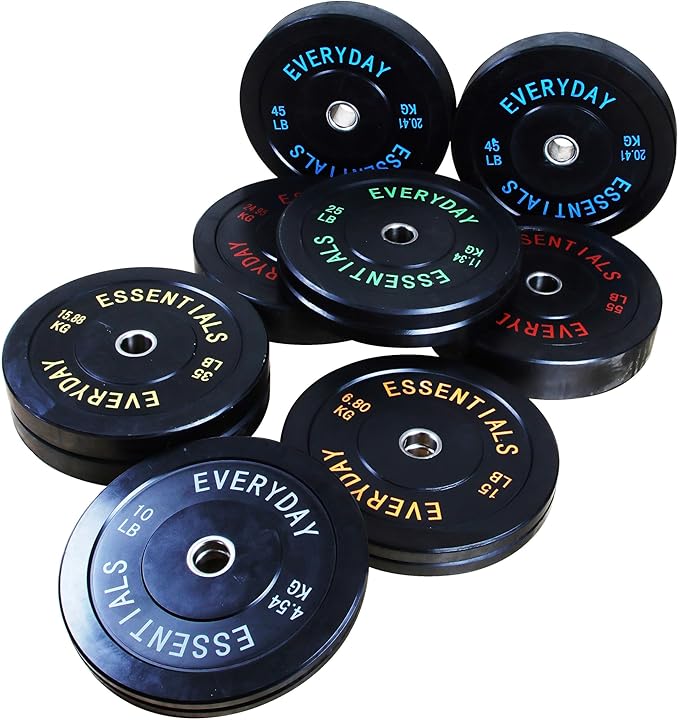 2-Inch Olympic Bumper Plates, Perfect Weight Plates for Weightlifting and Strength Training, Multiple Weights Available-StrideForce Fitness