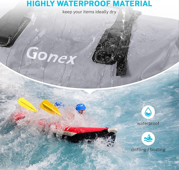 Gonex 40L 60L 80L Extra Large Waterproof Duffle Travel Dry Duffel Bag Heavy Duty Bag with Durable Straps & Handles for Kayaking Paddleboarding Boating Rafting Fishing-StrideForce Fitness