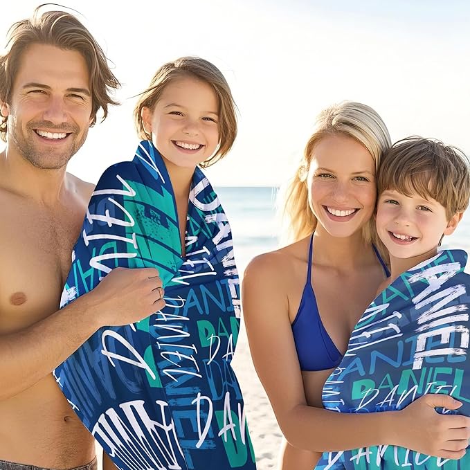 JML Personalized Beach Towel with Name, Custom Beach Towel with Name, Customized Microfiber Pool Towel, Quick Dry & Absorbent Swim Towel for Adult,Anniversary, Birthday, Summer Holiday,Vacation-StrideForce Fitness