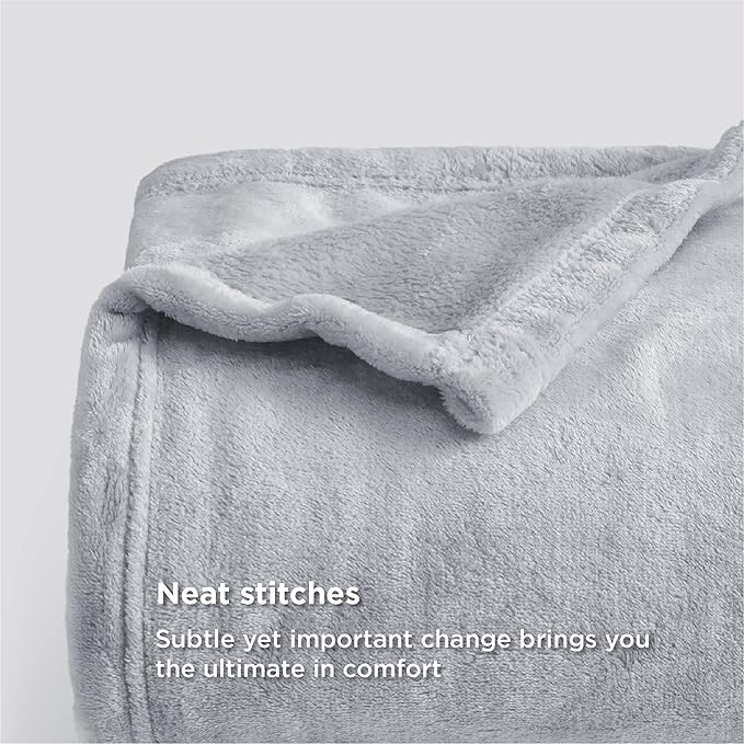 Bedsure Fleece Blankets Queen Size Light Grey - Bed Blanket Soft Lightweight Plush Fuzzy Cozy Luxury Microfiber, 90x90 inches-StrideForce Fitness
