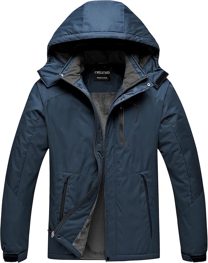 CREATMO US Men's Mountain Waterproof Ski Jacket - Windproof Snowboarding Warm Winter Coat Raincoat-StrideForce Fitness