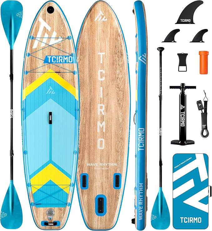 Inflatable Stand Up Paddle Board for Adults with Seam Welded Technology, 10'6''x33''x6'', Durable SUP with Dual-Blade Paddle and Complete Accessories, 390 lbs Capacity, Beginner-Friendly-StrideForce Fitness