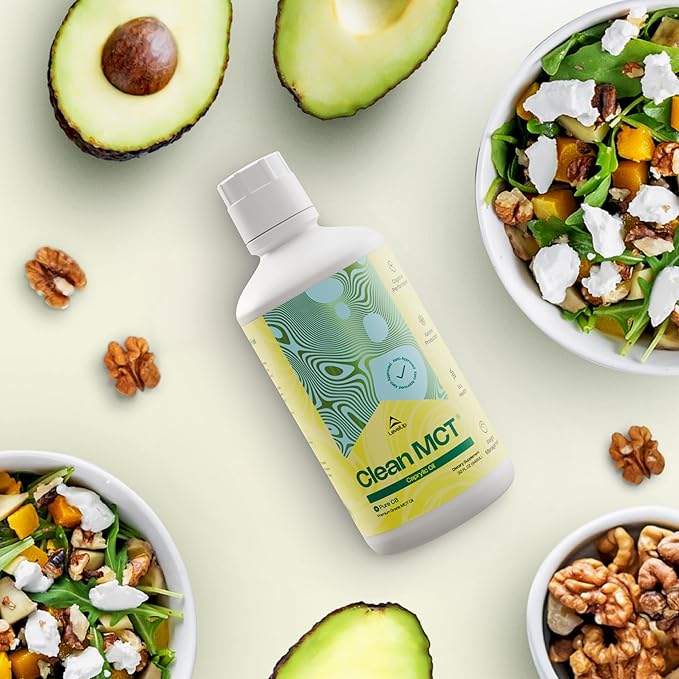 LevelUp Clean MCT Oil - 100% Caprylic C8 for Energy, Focus, Weight Management, Gut Health, Brain Superfuel - Keto Supplement for Ketogenic Coffee and Ketones - Non-GMO (32 oz)-StrideForce Fitness