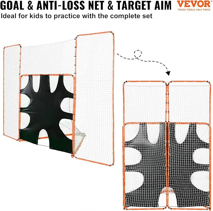 VEVOR Portable Lacrosse Goal - Complete Training Accessory Set with Extended Coverage for Youth and Adults-StrideForce Fitness