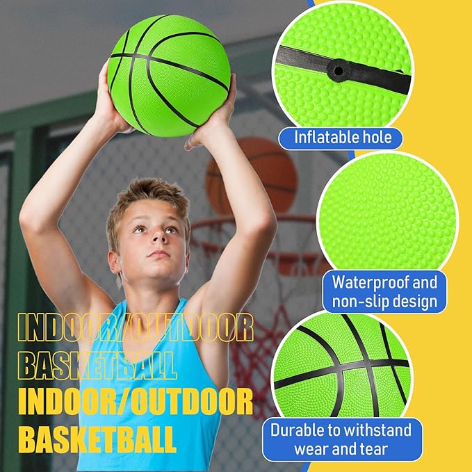 Jerify 12 Pack Official Size Rubber Basketballs for Kids Child Junior Youth Indoor Outdoor Sports Basket Balls with Pump Back to School Student Gifts Operation Christmas Bulk Items-StrideForce Fitness